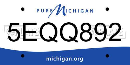 5EQQ892 Michigan License Plate