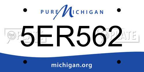 5ER562 Michigan License Plate