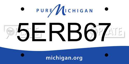 5ERB67 Michigan License Plate