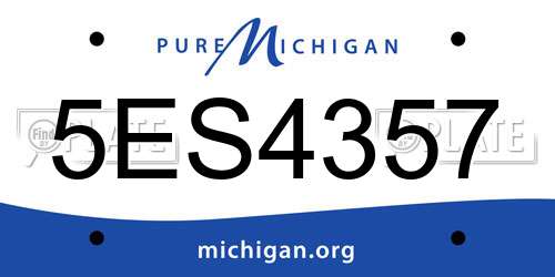 5ES4357 Michigan License Plate