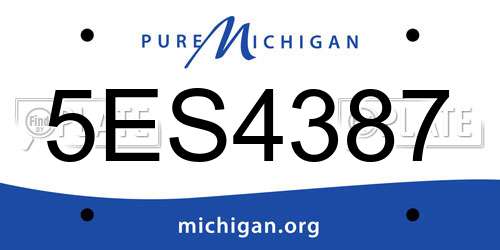 5ES4387 Michigan License Plate