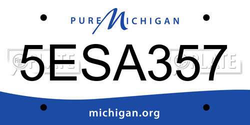 5ESA357 Michigan License Plate