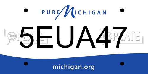 5EUA47 Michigan License Plate