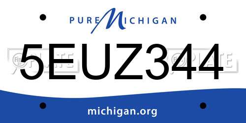 5EUZ344 Michigan License Plate