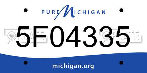 5F04335 Michigan License Plate