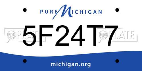 5F24T7 Michigan License Plate