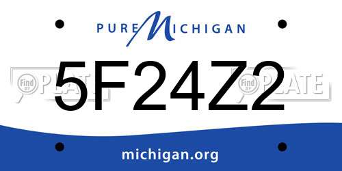 5F24Z2 Michigan License Plate
