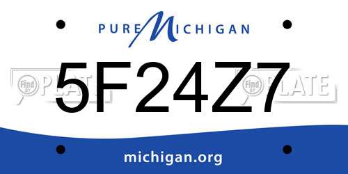 5F24Z7 Michigan License Plate