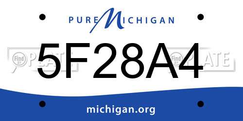 5F28A4 Michigan License Plate