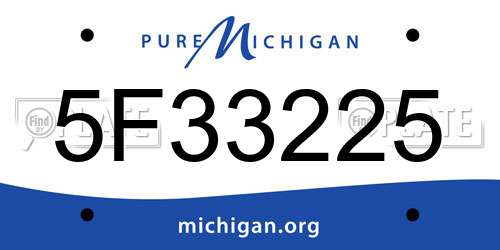5F33225 Michigan License Plate