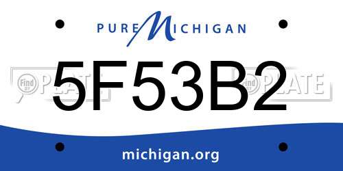 5F53B2 Michigan License Plate