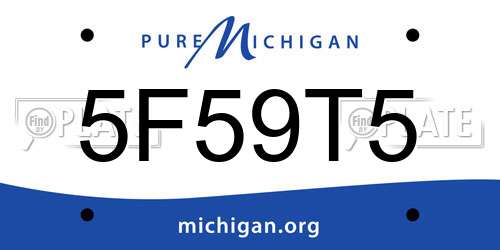 5F59T5 Michigan License Plate