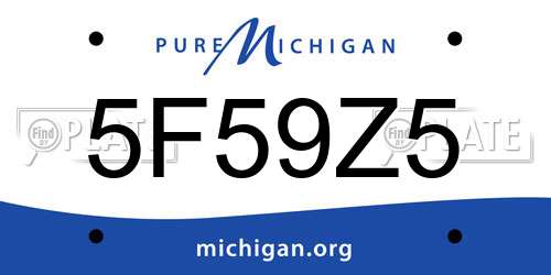 5F59Z5 Michigan License Plate
