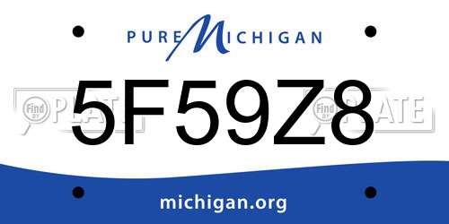 5F59Z8 Michigan License Plate