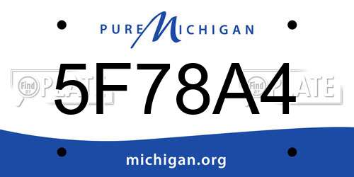 5F78A4 Michigan License Plate