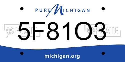 5F81O3 Michigan License Plate