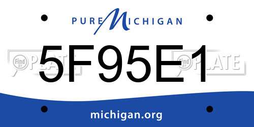 5F95E1 Michigan License Plate