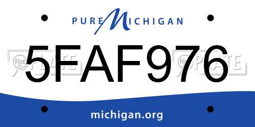 5FAF976 Michigan License Plate