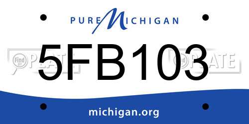 5FB103 Michigan License Plate