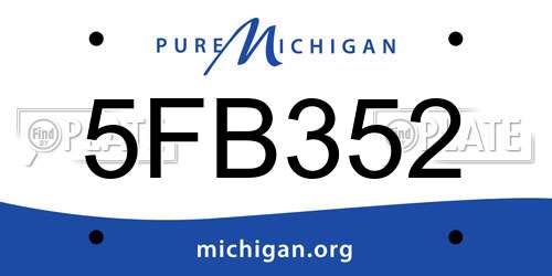 5FB352 Michigan License Plate
