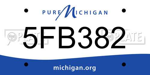 5FB382 Michigan License Plate
