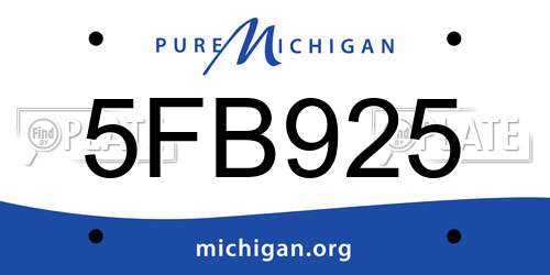 5FB925 Michigan License Plate