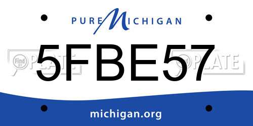 5FBE57 Michigan License Plate