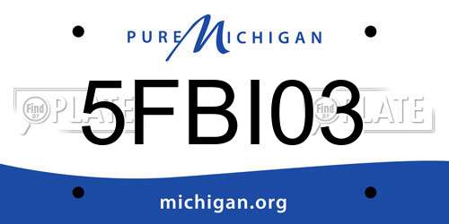 5FBI03 Michigan License Plate