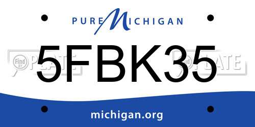 5FBK35 Michigan License Plate