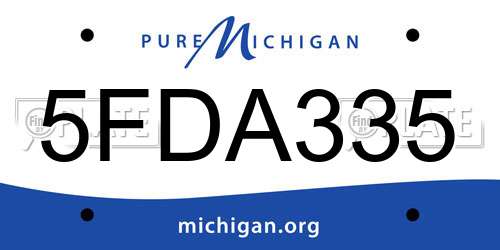 5FDA335 Michigan License Plate