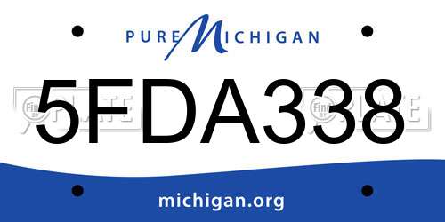 5FDA338 Michigan License Plate