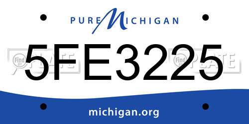 5FE3225 Michigan License Plate