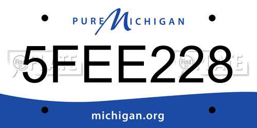 5FEE228 Michigan License Plate
