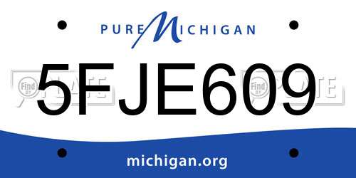 5FJE609 Michigan License Plate