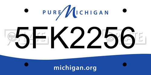 5FK2256 Michigan License Plate