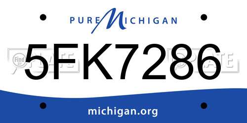 5FK7286 Michigan License Plate