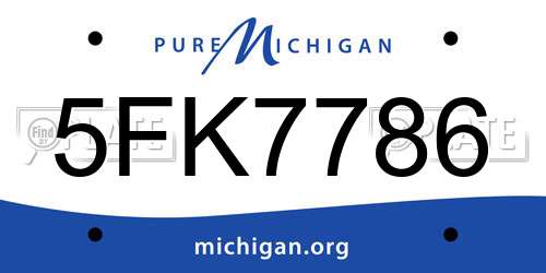5FK7786 Michigan License Plate