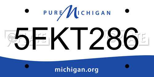 5FKT286 Michigan License Plate