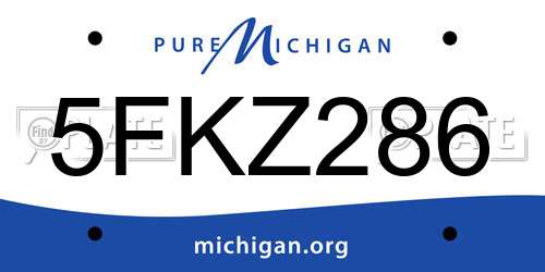 5FKZ286 Michigan License Plate