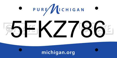 5FKZ786 Michigan License Plate