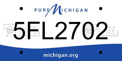 5FL2702 Michigan License Plate