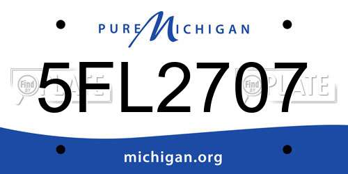 5FL2707 Michigan License Plate