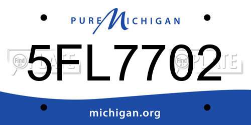 5FL7702 Michigan License Plate