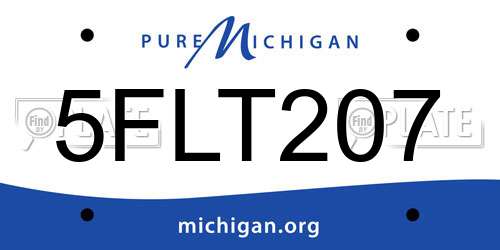 5FLT207 Michigan License Plate