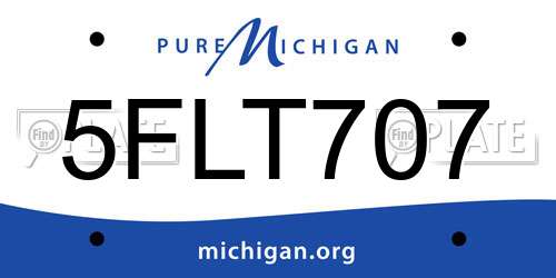 5FLT707 Michigan License Plate