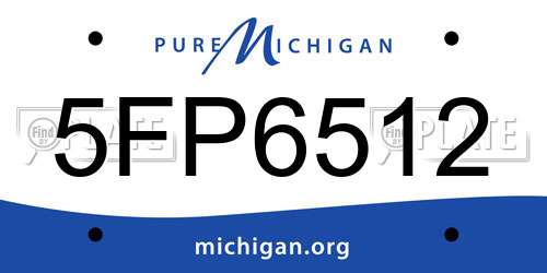 5FP6512 Michigan License Plate