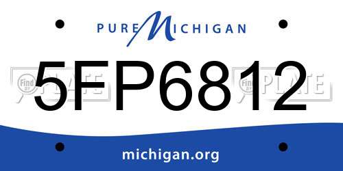 5FP6812 Michigan License Plate