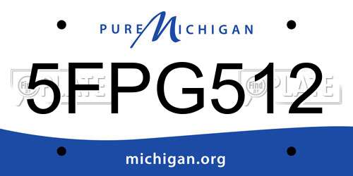 5FPG512 Michigan License Plate
