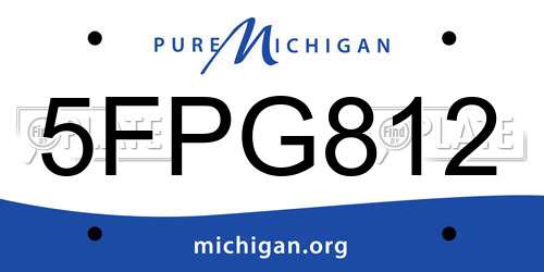 5FPG812 Michigan License Plate
