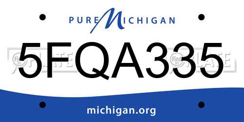 5FQA335 Michigan License Plate